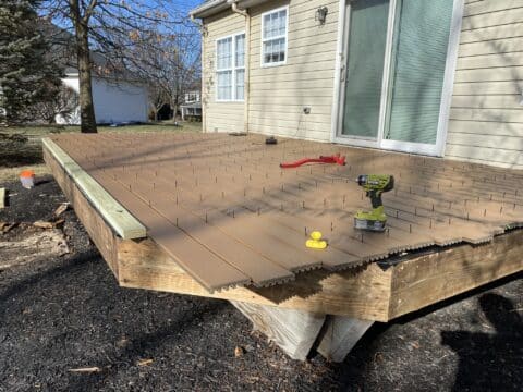 Photo of a deck being remodeled - Deck Remodeling & Deck Resurfacing Services​ contractor - Bucks & Montgomery County Pennsylvania