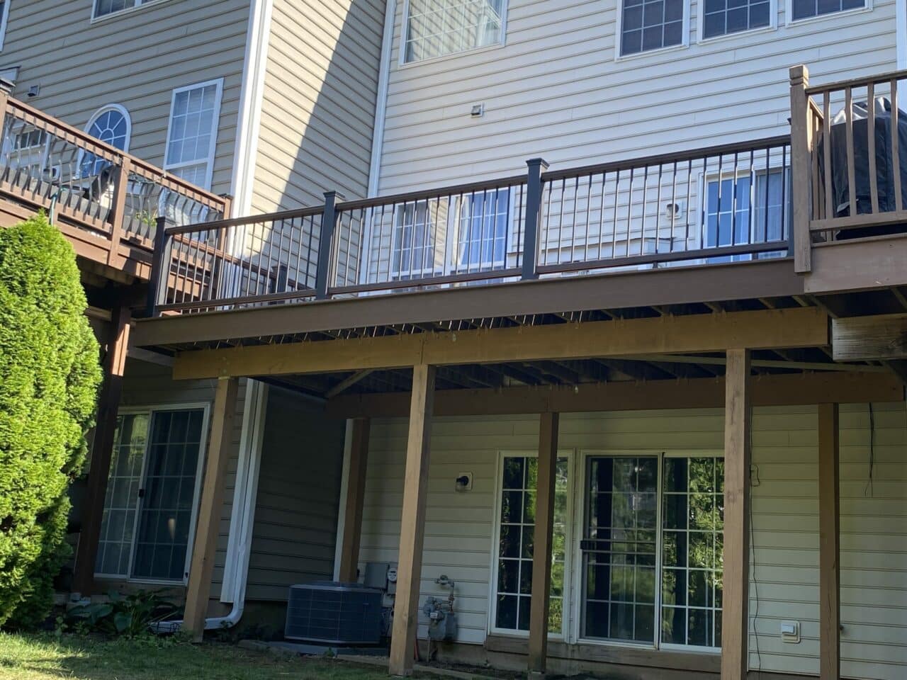Photo of an elevated deck with underdecking area