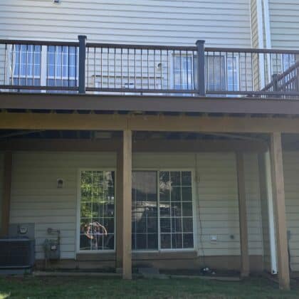 Photo of an elevated deck with under deck area