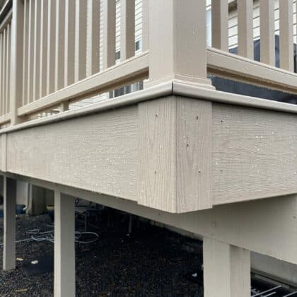 Photo of corner fascia and trim on a deck