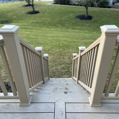 Photo of posts and steps on a deck