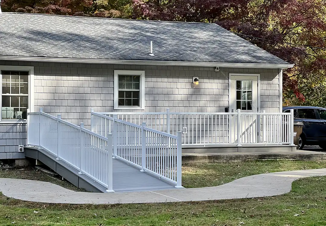 Photo of a deck feature: A wheelchair accessibility ramp - Deck Railings Contractors in Doylestown Pa