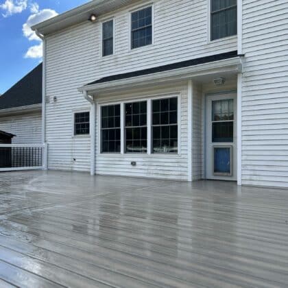 View of composite deck flooring