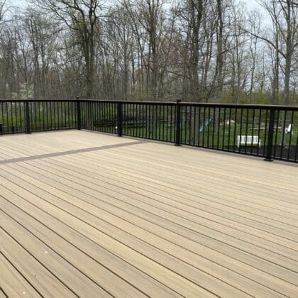 Composite decking project with Black railings in Perkasie PA