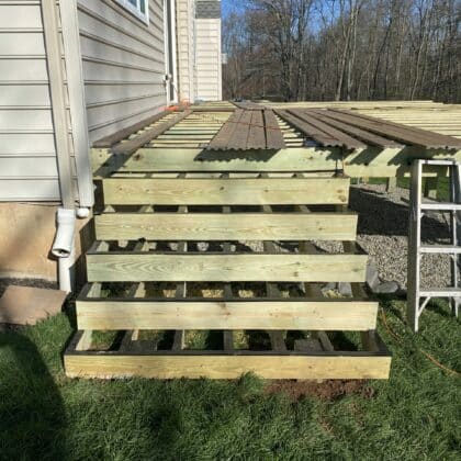 Deck Stairs Framing - TimberTech Legacy Composite Decking Projects