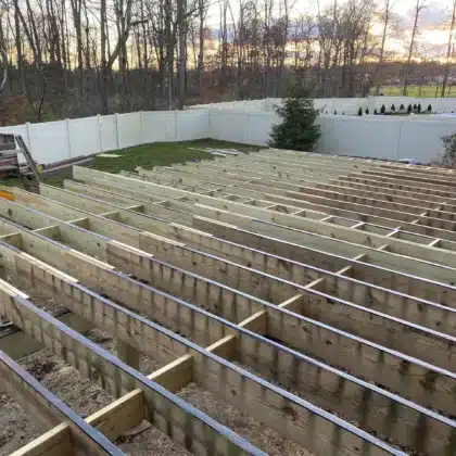 Process of building a Timbertech decking project - Deck building contractor in Pipersville PA