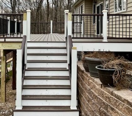 Photo of deck treads and risers installed