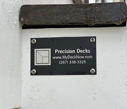 PHoto of Precision Decks signature plate