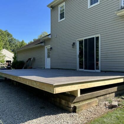 Photo of new deck construction