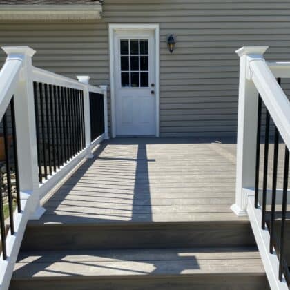 Photo of steps leading to deck