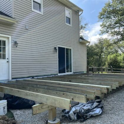 Photo of a deck being framed