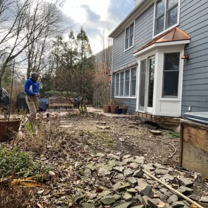 Photo of an old wood deck that was removed for a renovation project