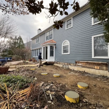 Photo of an old wood deck that was removed for a renovation project