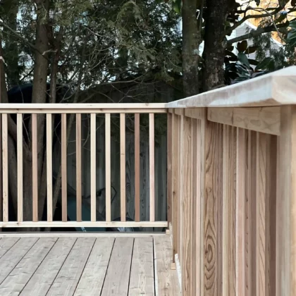 Photo of cedar railings - Wood deck railings project in Pipersville PA