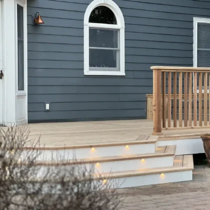 Wood Deck with Wooden Deck Railings built by professional contractors in Pipersville PA