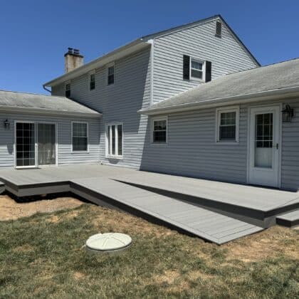 Composite deck project with ramp in Fountainville, PA