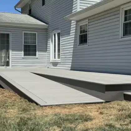 Composite deck ramp built by precision decks in Fountainville, PA