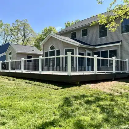 Composite deck with Trex Trascend railings in Hatfield, PA