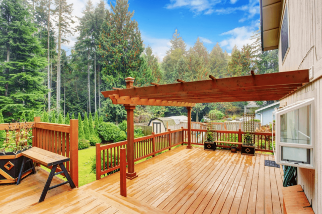 photo of a traditional pergola on a deck to support a story about decks with pergolas - Pergola in a deck