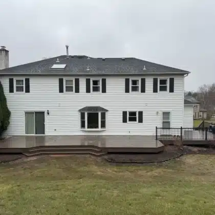 Custom Curved Deck with aluminum RDI railings in Doylestown, PA